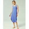 GYS Bamboo-Derived Viscose Women’s Nightgowns Sleeveless V Neck Tank Night Dress(Sky Blue)