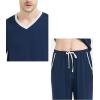 GYS Men’s Bamboo Viscose Pajamas Set Lightweight Sleepwear Long-Sleeved Sleep Shirt and Long Pants Pjs Lounge Sets(Navy)