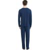 GYS Men’s Bamboo Viscose Pajamas Set Lightweight Sleepwear Long-Sleeved Sleep Shirt and Long Pants Pjs Lounge Sets(Navy)