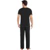 GYS Men’s Pajama Sets, Viscose Made from Bamboo, Short Sleeve T-Shirt and Lounge Pants 2 Piece Pajamas for Men(Black)