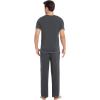 GYS Men’s Pajama Sets, Viscose Made from Bamboo, Short Sleeve T-Shirt and Lounge Pants 2 Piece Pajamas for Men(Charcoal)