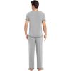 GYS Men’s Pajama Sets, Viscose Made from Bamboo, Short Sleeve T-Shirt and Lounge Pants 2 Piece Pajamas for Men(Heather Grey)