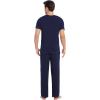 GYS Men’s Pajama Sets, Viscose Made from Bamboo, Short Sleeve T-Shirt and Lounge Pants 2 Piece Pajamas for Men(Navy)
