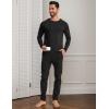 GYS Men’s Pajama Top Bamboo Viscose Cloud-Soft Long Sleeve Loungewear Moisture-Wicking Relaxed Fit Sleep Shirt(Black)