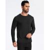 GYS Men’s Pajama Top Bamboo Viscose Cloud-Soft Long Sleeve Loungewear Moisture-Wicking Relaxed Fit Sleep Shirt(Black)