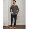 GYS Men’s Pajama Top Bamboo Viscose Cloud-Soft Long Sleeve Loungewear Moisture-Wicking Relaxed Fit Sleep Shirt(Deep Grey)
