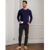 GYS Men’s Pajama Top Bamboo Viscose Cloud-Soft Long Sleeve Loungewear Moisture-Wicking Relaxed Fit Sleep Shirt(Navy)