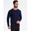 GYS Men’s Pajama Top Bamboo Viscose Cloud-Soft Long Sleeve Loungewear Moisture-Wicking Relaxed Fit Sleep Shirt(Navy)