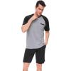 GYS Mens Pajamas Set Shorts Bamboo Viscose Short Sleeve Sleepwear Top and Shorts Set Soft Pjs Loungewear Set