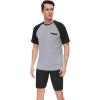GYS Mens Pajamas Set Shorts Bamboo Viscose Short Sleeve Sleepwear Top and Shorts Set Soft Pjs Loungewear Set