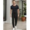 GYS Men’s Sweatpants Soft Stretch Drawstring Waist Casual Joggers Pants with Pockets(Black)