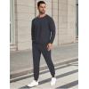 GYS Mens Sweatsuit 2 Piece Outfits Sets, Long Sleeve Fall Tracksuit Casual Jogging Sweat Suit Set(Dark Grey)