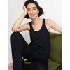 GYS Pajama Set for Women Bamboo Viscose U Neck Tank Top and Pants Soft 2 Piece Sleepwear Sets(Black)