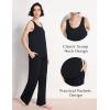 GYS Pajama Set for Women Bamboo Viscose U Neck Tank Top and Pants Soft 2 Piece Sleepwear Sets(Black)
