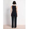 GYS Pajama Set for Women Bamboo Viscose U Neck Tank Top and Pants Soft 2 Piece Sleepwear Sets(Black)