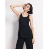 GYS Pajama Set for Women Bamboo Viscose U Neck Tank Top and Pants Soft 2 Piece Sleepwear Sets(Black)
