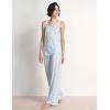 GYS Pajama Set for Women Bamboo Viscose U Neck Tank Top and Pants Soft 2 Piece Sleepwear Sets(Blue Stripes)
