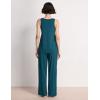 GYS Pajama Set for Women Bamboo Viscose U Neck Tank Top and Pants Soft 2 Piece Sleepwear Sets(Ink Blue)