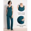 GYS Pajama Set for Women Bamboo Viscose U Neck Tank Top and Pants Soft 2 Piece Sleepwear Sets(Ink Blue)
