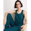 GYS Pajama Set for Women Bamboo Viscose U Neck Tank Top and Pants Soft 2 Piece Sleepwear Sets(Ink Blue)