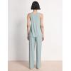 GYS Pajama Set for Women Bamboo Viscose U Neck Tank Top and Pants Soft 2 Piece Sleepwear Sets(Light Greyish Green)