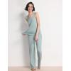 GYS Pajama Set for Women Bamboo Viscose U Neck Tank Top and Pants Soft 2 Piece Sleepwear Sets(Light Greyish Green)