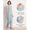 GYS Pajama Set for Women Bamboo Viscose U Neck Tank Top and Pants Soft 2 Piece Sleepwear Sets(Light Greyish Green)