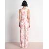 GYS Pajama Set for Women Bamboo Viscose U Neck Tank Top and Pants Soft 2 Piece Sleepwear Sets(Peony)