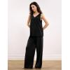 GYS Pajama Sets for Women Bamboo Viscose Sleeveless Tank Top with Soft Pants Sleep Set(Black)