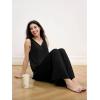 GYS Pajama Sets for Women Bamboo Viscose Sleeveless Tank Top with Soft Pants Sleep Set(Black)