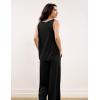 GYS Pajama Sets for Women Bamboo Viscose Sleeveless Tank Top with Soft Pants Sleep Set(Black)