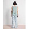 GYS Pajama Sets for Women Bamboo Viscose Sleeveless Tank Top with Soft Pants Sleep Set(Green Brushstrokes)