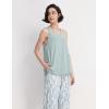 GYS Pajama Sets for Women Bamboo Viscose Sleeveless Tank Top with Soft Pants Sleep Set(Green Brushstrokes)