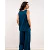 GYS Pajama Sets for Women Bamboo Viscose Sleeveless Tank Top with Soft Pants Sleep Set(Ink Blue)