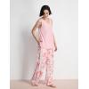 GYS Pajama Sets for Women Bamboo Viscose Sleeveless Tank Top with Soft Pants Sleep Set(Peony)