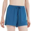 GYS Pajama Shorts for Women – Viscose Made from Bamboo, Soft Sleep Shorts Stretchy Sleepwear Casual Pj Bottoms(Blue)
