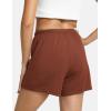 GYS Pajama Shorts for Women – Viscose Made from Bamboo, Soft Sleep Shorts Stretchy Sleepwear Casual Pj Bottoms(Brick Red)