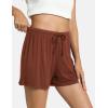 GYS Pajama Shorts for Women – Viscose Made from Bamboo, Soft Sleep Shorts Stretchy Sleepwear Casual Pj Bottoms(Brick Red)