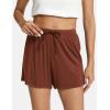 GYS Pajama Shorts for Women – Viscose Made from Bamboo, Soft Sleep Shorts Stretchy Sleepwear Casual Pj Bottoms(Brick Red)