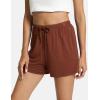 GYS Pajama Shorts for Women – Viscose Made from Bamboo, Soft Sleep Shorts Stretchy Sleepwear Casual Pj Bottoms(Brick Red)