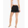 GYS Pajama Shorts for Women – Viscose Made from Bamboo, Soft Sleep Shorts Stretchy Sleepwear Casual Pj Bottoms(C- Black)