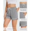 GYS Pajama Shorts for Women – Viscose Made from Bamboo, Soft Sleep Shorts Stretchy Sleepwear Casual Pj Bottoms(C- Heather Grey)