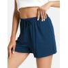 GYS Pajama Shorts for Women – Viscose Made from Bamboo, Soft Sleep Shorts Stretchy Sleepwear Casual Pj Bottoms(Ink Blue)