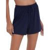 GYS Pajama Shorts for Women – Viscose Made from Bamboo, Soft Sleep Shorts Stretchy Sleepwear Casual Pj Bottoms(Navy)