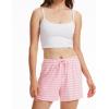 GYS Pajama Shorts for Women – Viscose Made from Bamboo, Soft Sleep Shorts Stretchy Sleepwear Casual Pj Bottoms(Pink and White Stripe)