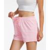GYS Pajama Shorts for Women – Viscose Made from Bamboo, Soft Sleep Shorts Stretchy Sleepwear Casual Pj Bottoms(Pink and White Stripe)