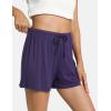 GYS Pajama Shorts for Women – Viscose Made from Bamboo, Soft Sleep Shorts Stretchy Sleepwear Casual Pj Bottoms(Purple)