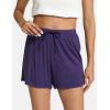GYS Pajama Shorts for Women – Viscose Made from Bamboo, Soft Sleep Shorts Stretchy Sleepwear Casual Pj Bottoms(Purple)