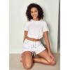 GYS Pajama Shorts for Women – Viscose Made from Bamboo, Soft Sleep Shorts Stretchy Sleepwear Casual Pj Bottoms(White Stars)
