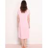 GYS Premium Bamboo Viscose Women’s Nightgowns Short Sleeve V Neck Summer Pajama Dress(Pink)